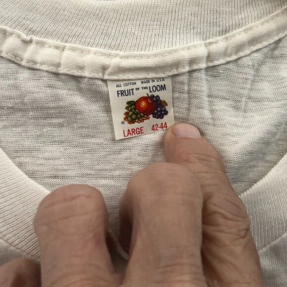 Fruit Of The Loom Mens Shirt Large Short Sleeve White Crew Neck Tee Classic - Picture 3 of 8